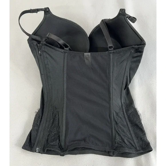 Victoria's Secret Women's Black Lace Push Up Corset Top Bra  34D Sexy - Picture 7 of 11